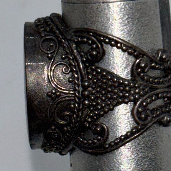 925 silver abalone shell statement ring large intricate Sz 10 - Picture 4 of 12